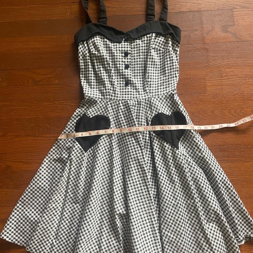 Classic Pinup Couture black white gingham betsey dress  M - Picture 7 of 7